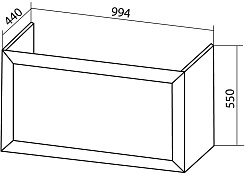 Бриклаер Мебель для ванной Берлин 100 белая с ручкой дуб золотой – фотография-19
